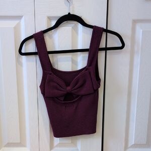 Elegant Purple Bow-Back Women's Top